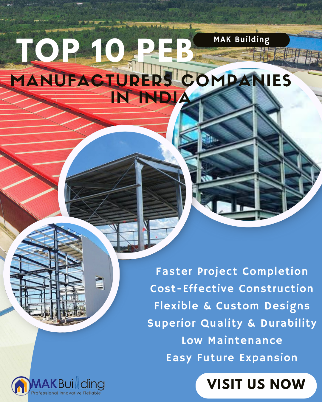 Top 10 PEB Manufacturers Companies in India